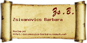 Zsivanovics Barbara névjegykártya