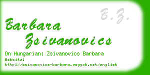 barbara zsivanovics business card